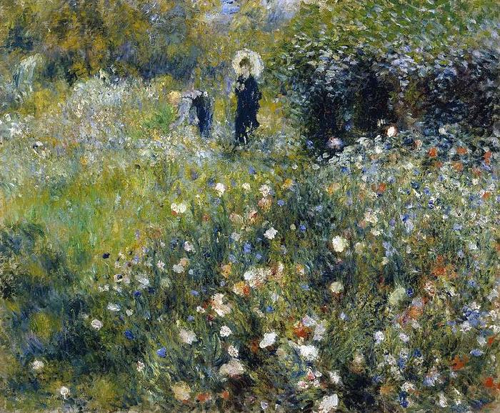 Pierre-Auguste Renoir Mujer con una sombrilla en un jardin
